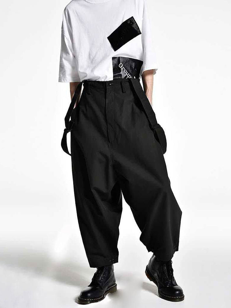 Mens Oversized Cargo Pants Y2K Streetwear Jumpsuit