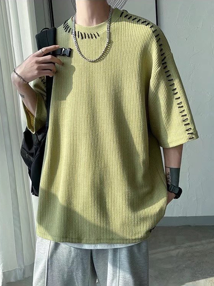 Mens Oversized Short Sleeved Knit Shirt