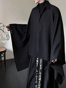 Mens Japanese Dark Style Irregular Casual Shirt-1