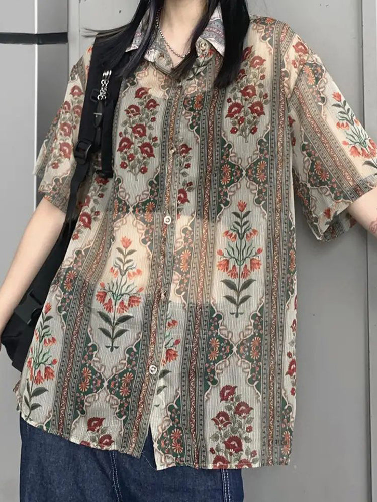 Mens Bohemian Loose Fitting Shirt