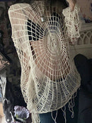 Mens Spider Web Hollowed Out Sweater-3