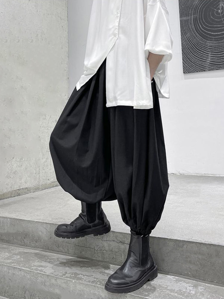 Men Japanese Street Genderless Dark Loose Bloomer Pants