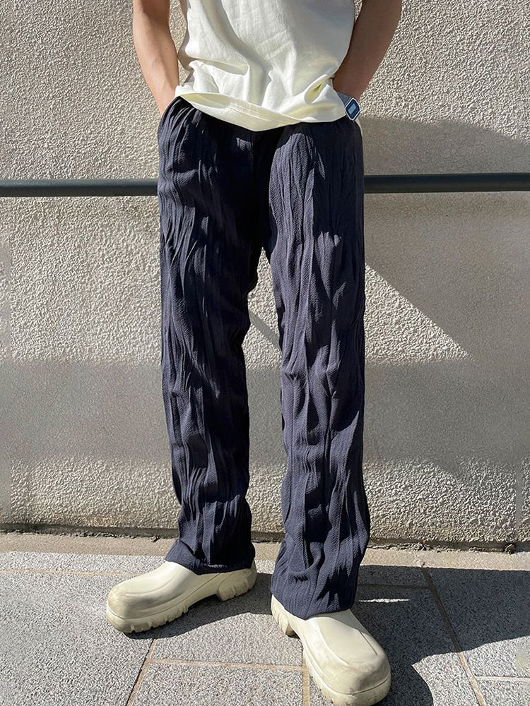 Mens Asexual Casual Solid Color Straight Pants