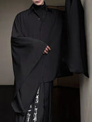 Mens Japanese Dark Style Irregular Casual Shirt-3