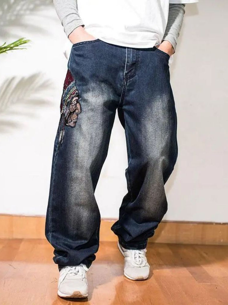 Men Baggy Jeans Skateboard Denim Pants