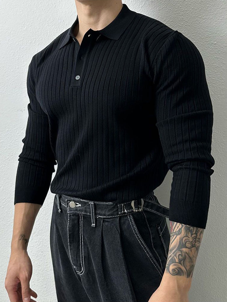 Mens Slim Casual Solid Color Sweater