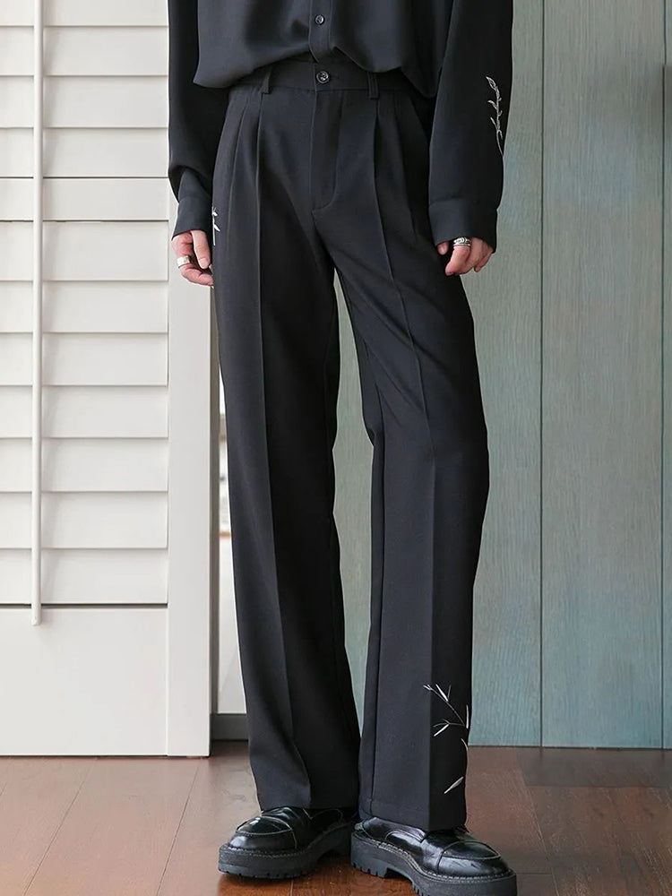 Comprar black Mens Straight High Waisted Pants