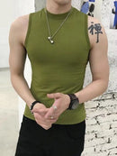 Mens Tight Turtleneck Sweater Vest-5