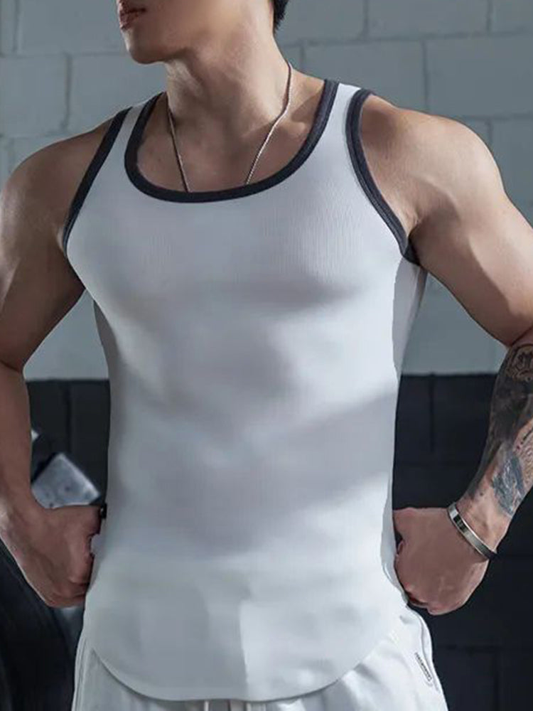 Comprar white Mens Sports Fitness Tight Quick Dry Vest