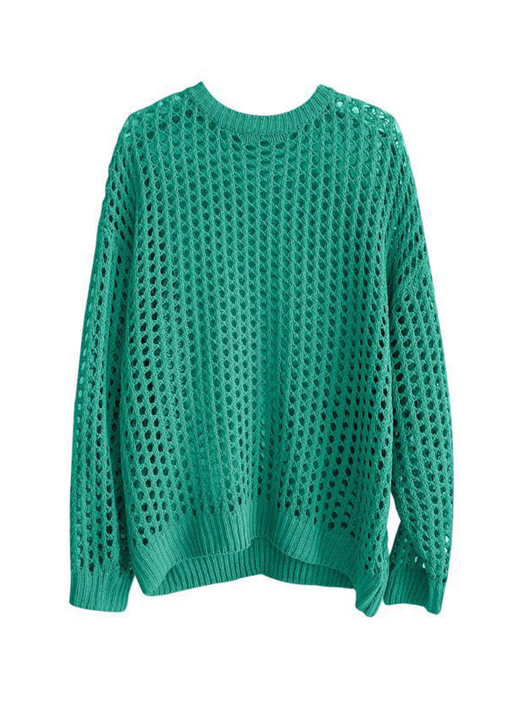 Comprar green Mens Loose Fitting Long Sleeved Knitted Shirt