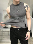 Mens Tight Turtleneck Sweater Vest-1