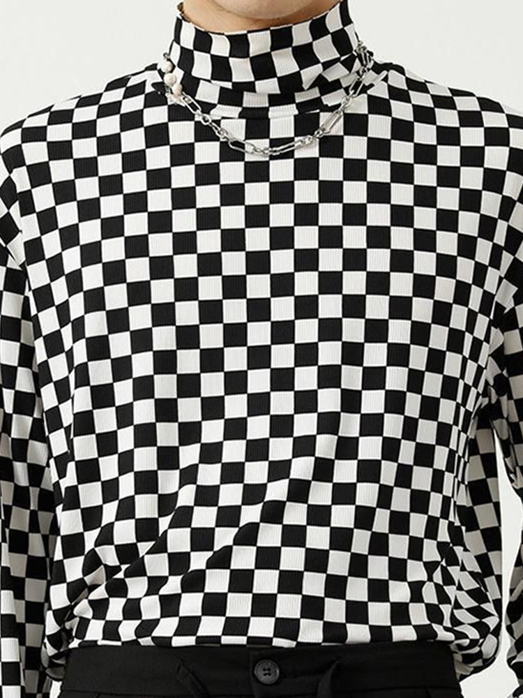 Mens Checkerboard Long Sleeved Shirt