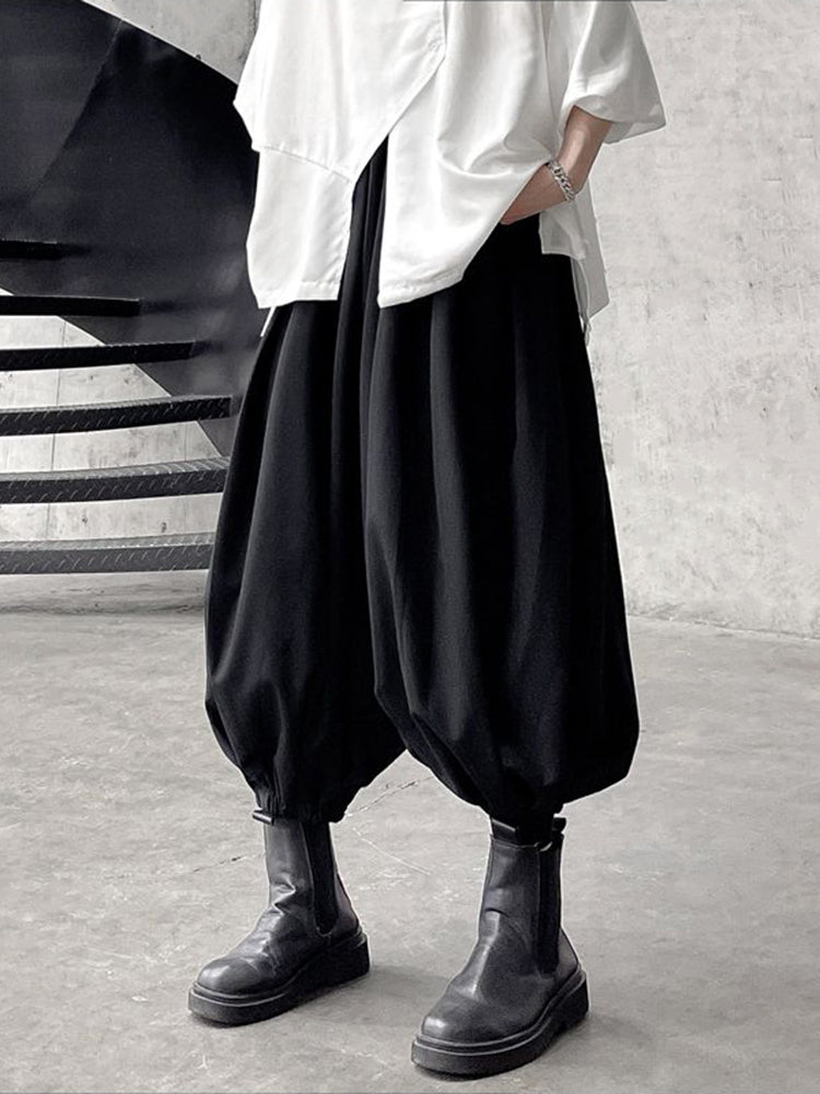 Men Japanese Street Genderless Dark Loose Bloomer Pants