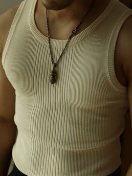 Buy beige Mens Knitted Sweatshirt Vest