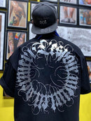 Mens Harajuku Cargo Casual Printing Short Sleeve T-shirt-1