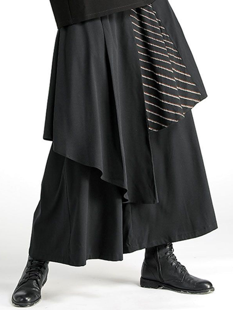 Mens Irregular Loose Skirt Pants