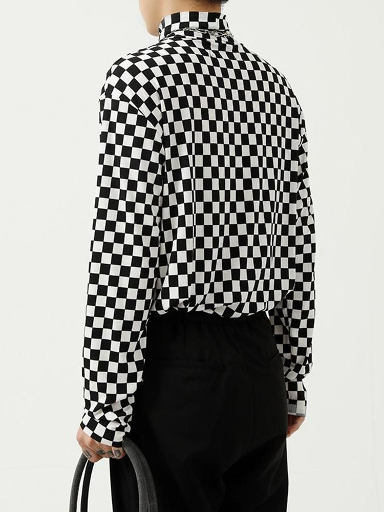 Mens Checkerboard Long Sleeved Shirt