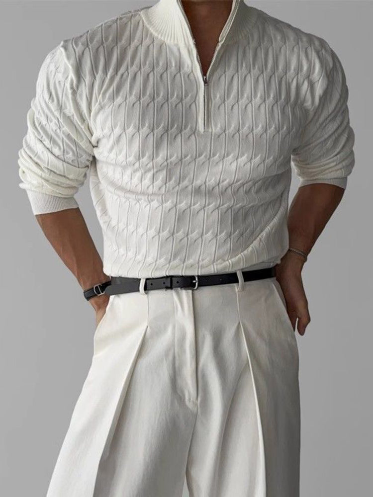 Mens Linen Casual Knitted Sweater