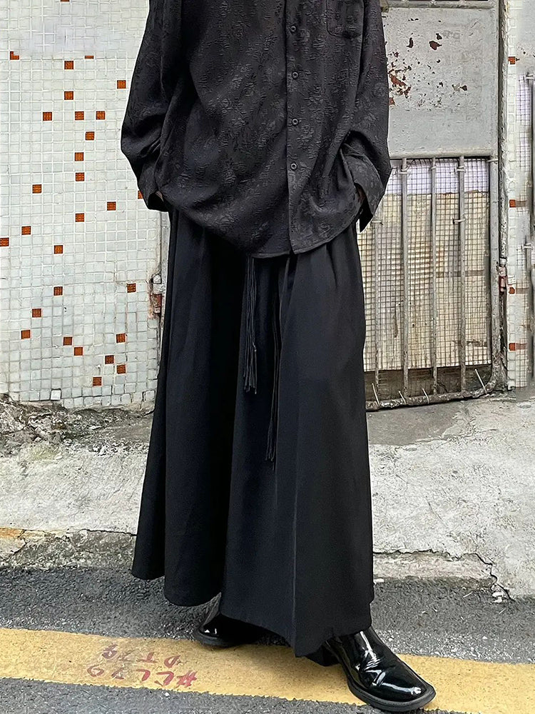 Mens Retro Casual Wide Leg Pants