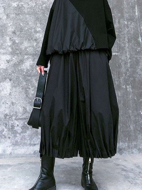 Gothic Pleated Lantern Culottes Harajuku Pants
