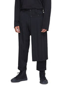 Mens Deconstructed Pleated Straight Leg Pants-1