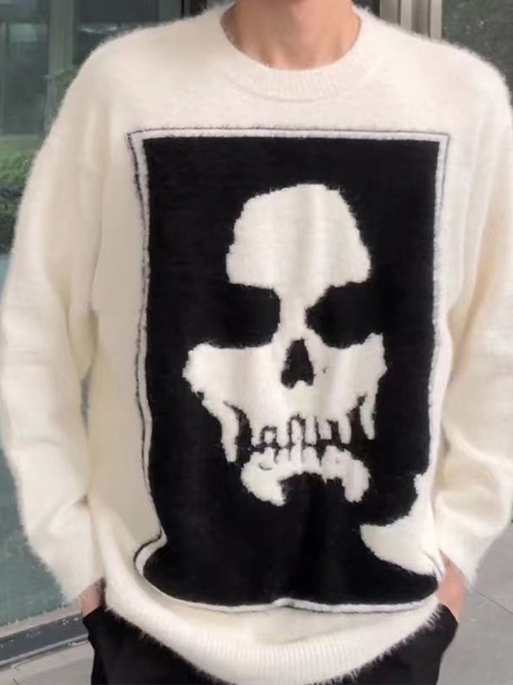 Mens High Street Skull Jacquard Sweater