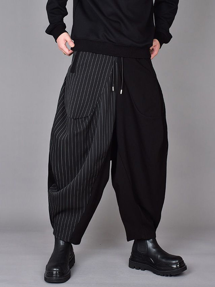 Comprar stripe Mens Japanese Dark Style Splicing Casual Harem Pants