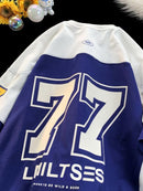 Mens  Contrast Number Print American Jersey-1