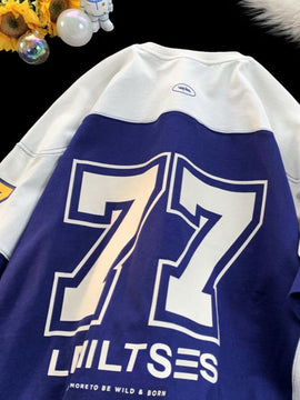 Mens  Contrast Number Print American Jersey