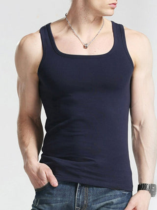 Buy blue Men&#39;s Stretch Fit Fitness Sports American Tank Top