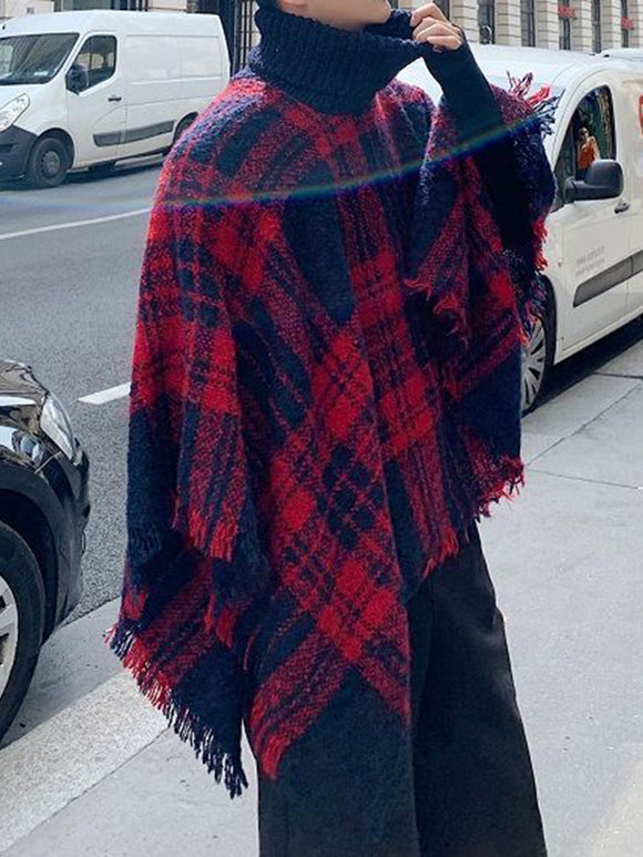 Men's Casual Plaid Irregular Pullover