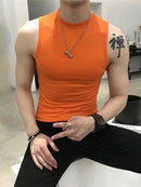 Men's Stand Collar Sleeveless Racerback Vest-4