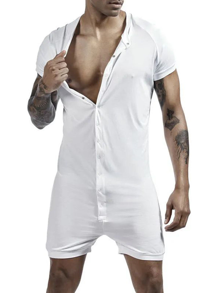 Comprar white Mens Slim Underwear Shapewear Corset Button Bodysuit