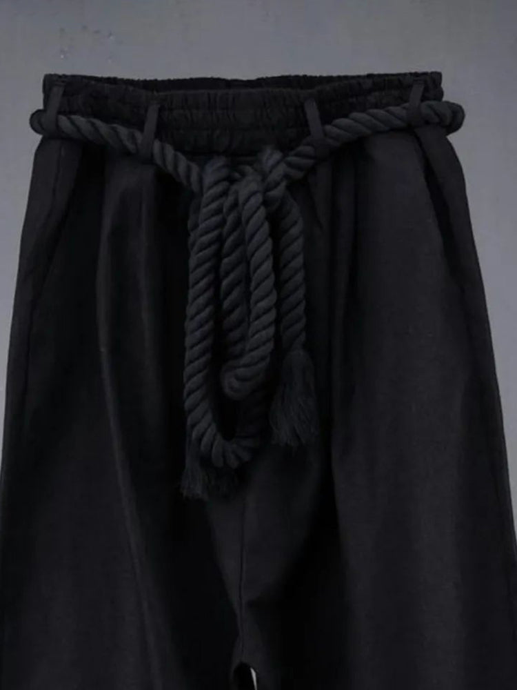 Men's Black Linen Harem Pants