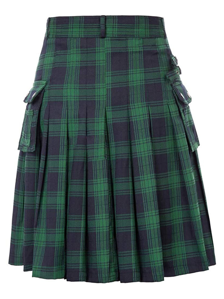 Mens Plaid Pleated Skirt