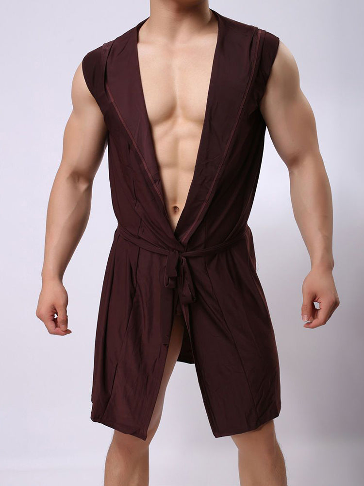 Men's Robe Hooded Sexy Nightgown