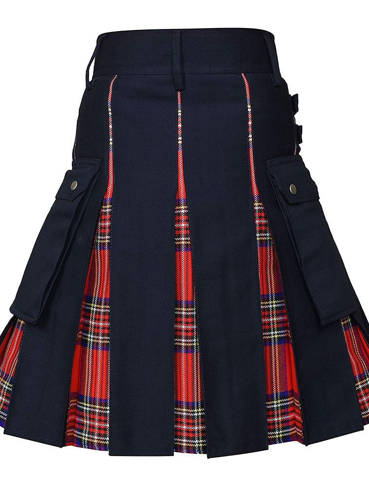 Comprar red Mens Punk Plaid Skirt