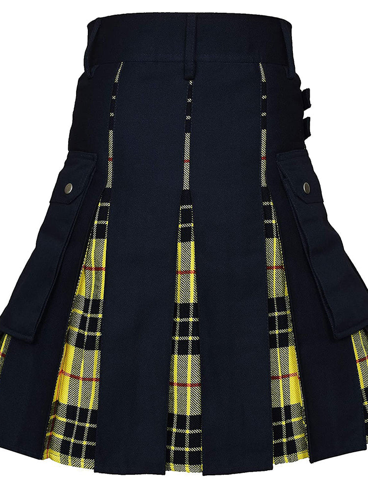 Comprar yellow Mens Punk Plaid Skirt