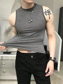 Men's Stand Collar Sleeveless Racerback Vest-5