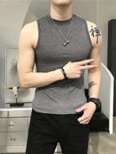 Men's Stand Collar Sleeveless Racerback Vest-10