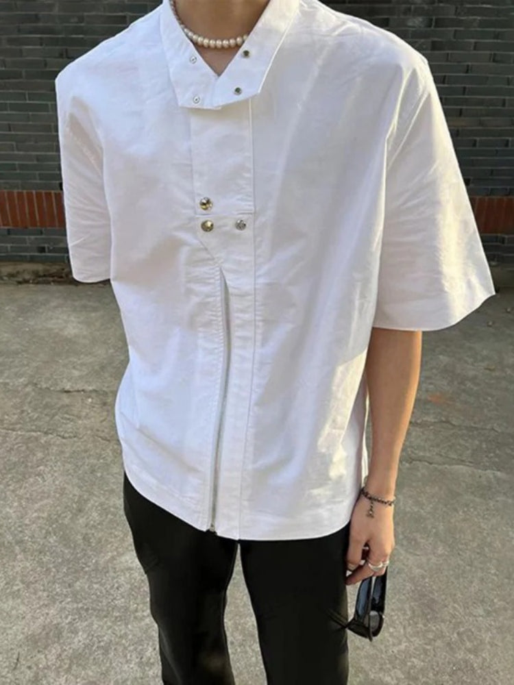 Korean Functional Shirts Men's Spring Summer Zipper Shirt