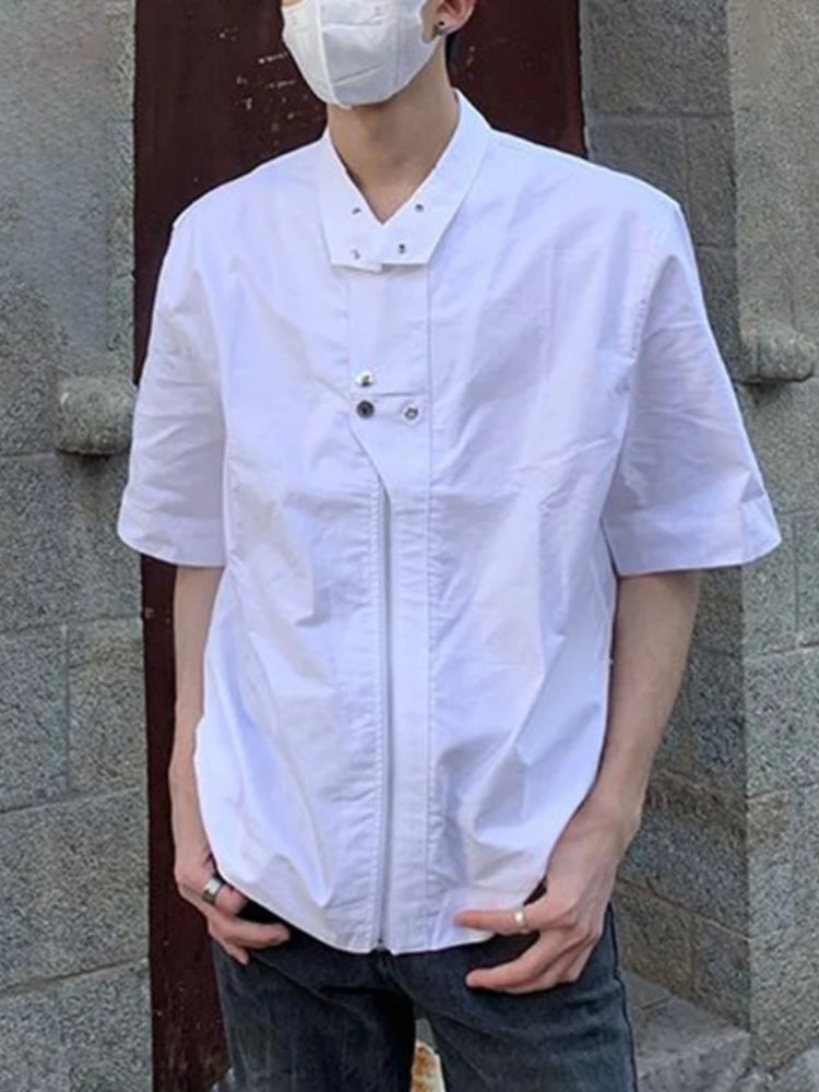 Korean Functional Shirts Men's Spring Summer Zipper Shirt