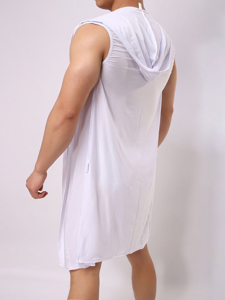 Men's Robe Hooded Sexy Nightgown