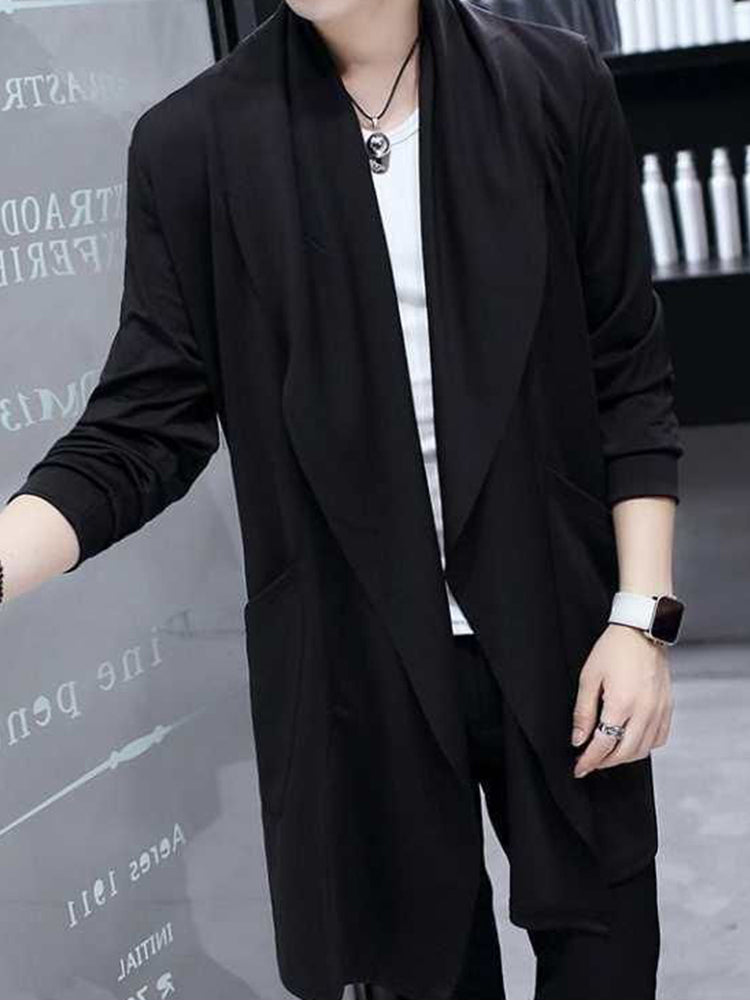 Comprar black Fashion Long Trench Cardigan Casual Street Cape