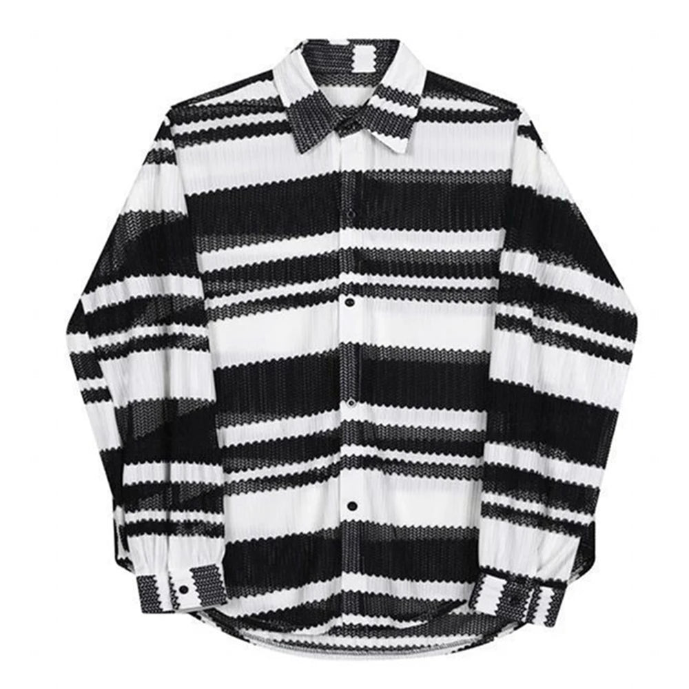 Mens Gender-free Retro Striped Shirt