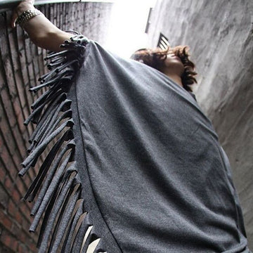 Buy grey Men&#39;s Solid Cape Punk Scrambled T-Shirt