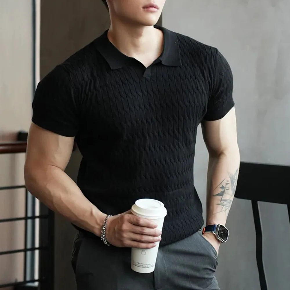 Comprar black Mens Casual Sports Short-Sleeved Polo Shirt Genderless  Solid Color T-Shirt Unisex