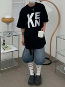 Mens Loose Fitting Washed Denim Shorts-4