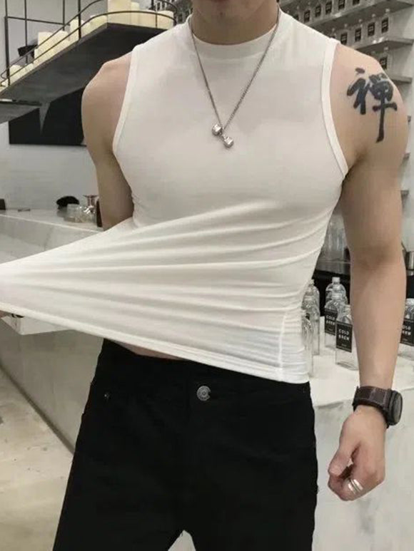 Men's Stand Collar Sleeveless Racerback Vest