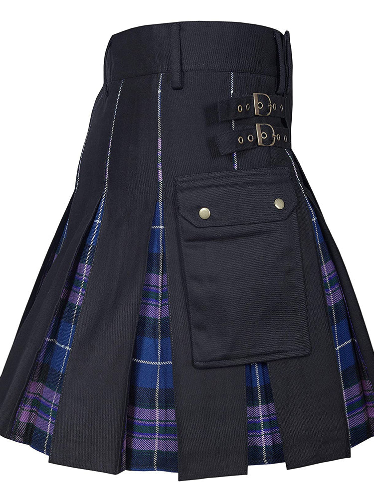 Mens Punk Plaid Skirt